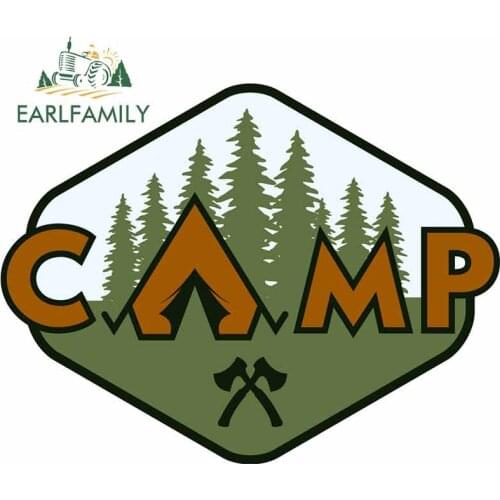 EARLFAMILY 13cm x 10cm For Camping Fine Decal Funny Car Stickers Bumper Decoration Surfboard For VAN JDM RV Scratch-Proof