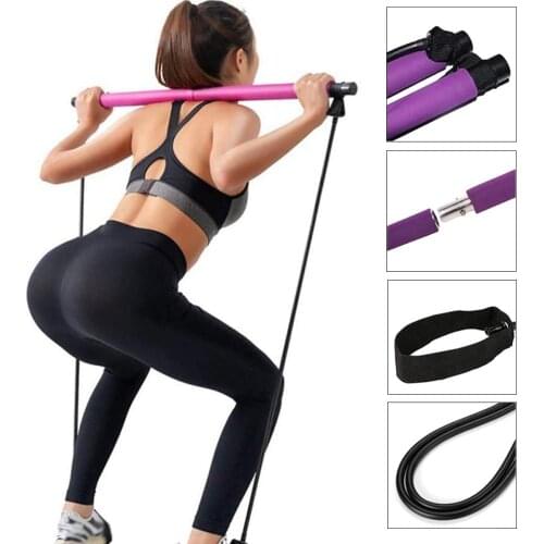 Fitness Yoga Gym Body Rope Puller Yoga Pull Rods Abdominal Bands for Pilates Exercise Stick Toning Bar