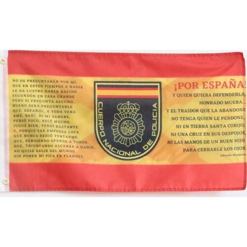 Flag Of Spain With Cross Of Burgundy Spanish Empire Cruz De San Andres With About Spain And The National Police Shield