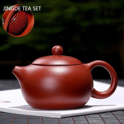 Handmade Yixing Purple Clay Teapots Raw Ore Dahongpao Tea Pot Ball Hole Filter Kettle Household Teaware Accessories 140ml