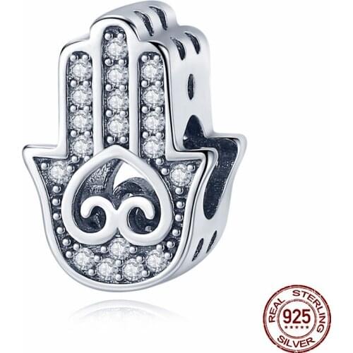 Hot Sale 100% Real 925 Sterling Silver Dazzling Clear CZ Charm Beads Fit Original Design Bracelet Pendants DIY Charm Jewelry