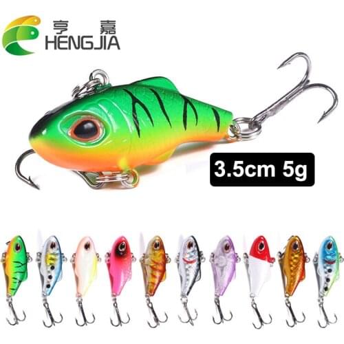 HENGJIA 1pcs 3.5cm 5g Virabating Sinking Mini Lipless Crankbait Noiseless Fishing Wobbler for Bass Pike Winter Fishing Tackle
