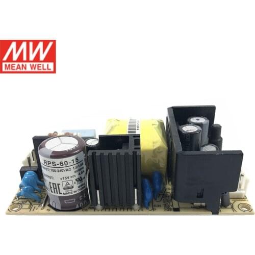MEAN WELL RPS-60-15 4A 15V 60W Reliable Green Medical Grade Open Frame Switching Power Supply Meanwell PCB power unit PSU
