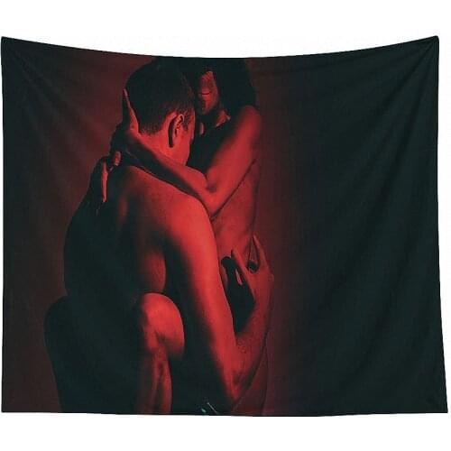 Love kiss couple Sexy Art Poster Background Hanging Cloth Tapestry Mural Curtain Canvas Painting Flags Banners Room Wall Decor 9