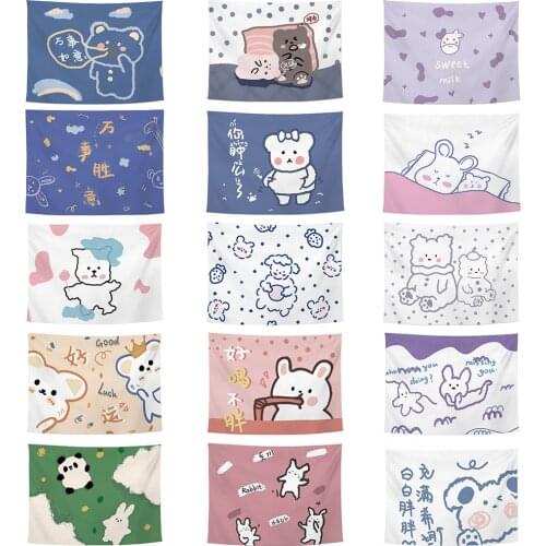 Cute Cartoon Wall Hanging Tapestry Background Tablecloth Kids Living Room Bedroom Home Decoration