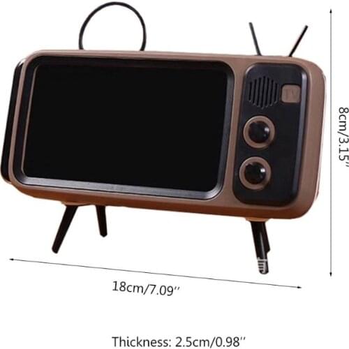 Mini Speaker Retro TV Mobile Phone Screen Stand Wireless Portable Audio Speakers