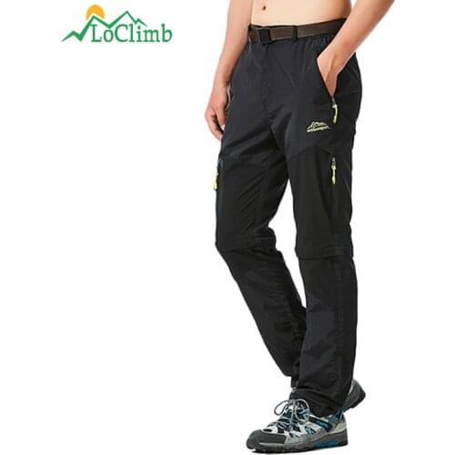 LoClimb Men Hiking Pants Outdoor Quick Dry Trousers Spring/Summer Man Trekking Pants Trip/Mountain Climbing Sports Shorts AM002