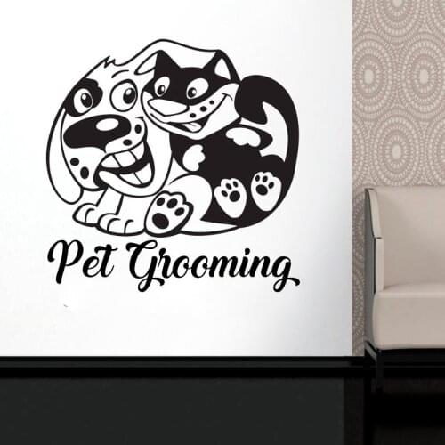 Pet care Wall Decal Pet Grooming hair salon animals Wall Sticker Pet Grooming Window Decoration Vinyl Art Decor Poster X499