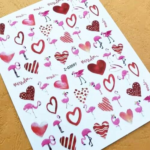 Newest Z-D3597 R 352 3D nail sticker back glue nail decals Japan Korea type DIY decoration for nail tips