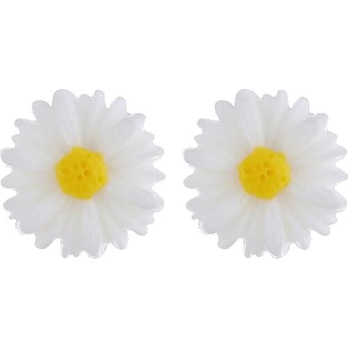 New Arrival Cute Flower Stud Earrings Simple White Daisy Earrings Fashion Jewelry Sweet Earrings Women Accessories Girls Gifts