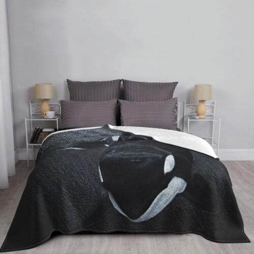 White Whale - Orca Throw Blanket Plaid Plush Covers Of Comforter Quilted Bedspread Sofa Blanket Bed Linen Cotton Hoodie Blanket