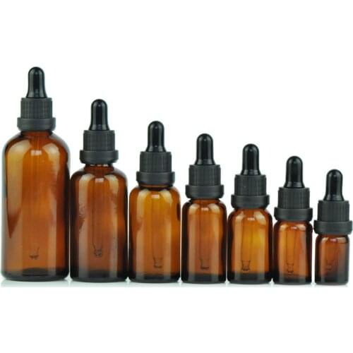 Wholesale 50Pcs Stock 10ml Brown Essential Oil Bottle Dropper Bottle Cosmetic Essential Oil Bottle Sub-bottling