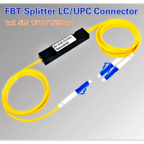 Optic FBT Fiber Splitter LC/UPC Connector 1x2 SM 1310/1550nm Fused Biconical Taper Fiber splitter
