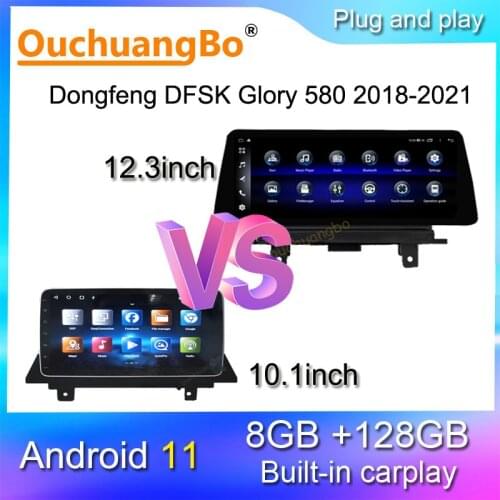 Ouchuangbo radio GPS recorder for 10.1 inch Dongfeng DFSK Glory 580 2018-2021 android 10 media player stereo carplay