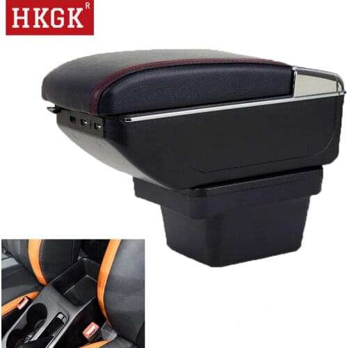 For Chery Tiggo 3X armrest box Dual Layer Rotatable retractable Large Space PU Leather Central Store Content box with Cup holder