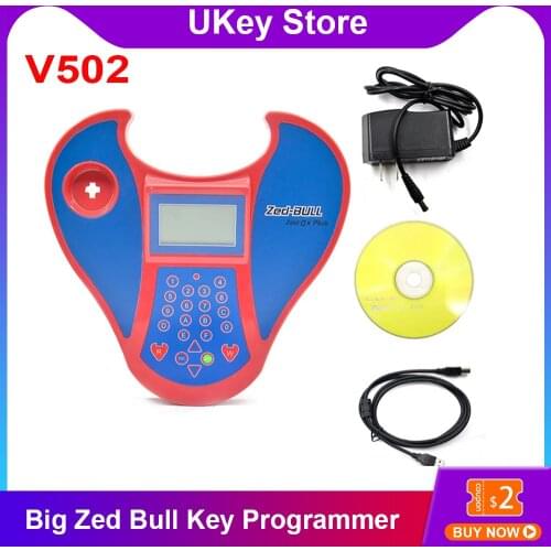 Newest Big ZED-Bull Zed Bull V502 Key Programmer Auto Car Tranponder Key Clone Device Multi-Languages Big Size Programmer Tool