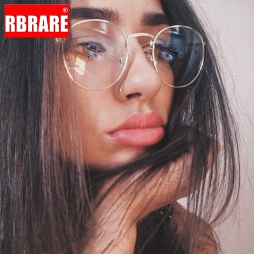 RBRARE Retro Round Glasses Frame Women Vintage Eyeglasses Frames Women Luxury Mirror Eyeglasses for Women/Men Circle Glasses