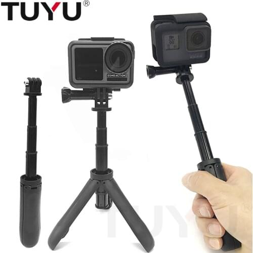 TUYU Handheld Mini Tripod Mount Selfie Stick Extendable Monopod for Gopro Hero 8 7 6 5 SJCAM Xiaomi YI 4k EKEN Sony Sport Camera