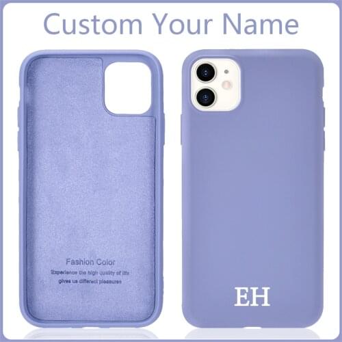Custom Name Initials Letter for iPhone 11 Case 10 SE 2020 8 Plus Silicone Phone Cover 12 Pro Max X XS XR 6 6s 7 Coque DIY Funda
