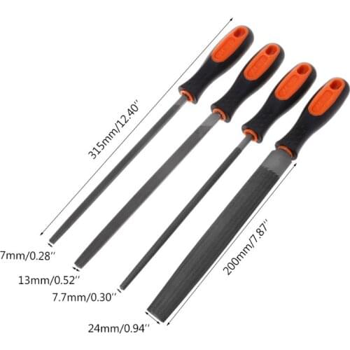 Wood Rasp 8" Steel File Carving Round Semi-circular Triangle Square File Woodworking Craft Carving Handle Tool