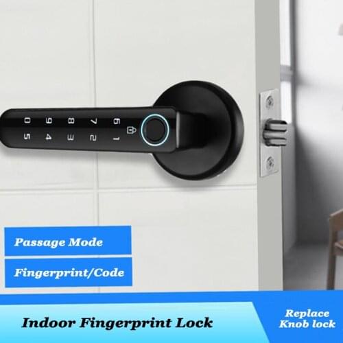 Smart Lock Fingerprint Door Lock Passage Mode Digital Handle Lock TTLOCK Bluetooth Unlock Mute mode Temporary Code