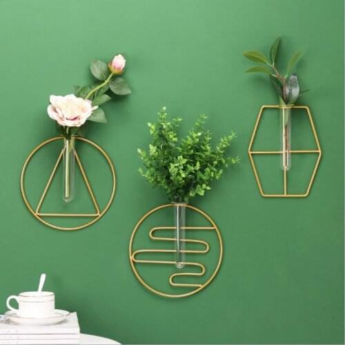Mix Design Flower Bottle Hanger Metal Wall Rack Iron Flower Vase Holder Multi-use Wall Sundries Holder