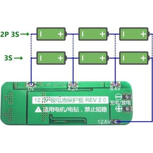 BMS 3S 18650 Lithium Battery Charger Protection Board Charging Module 20A Protecting 12.6V Balancer 3S I2M9