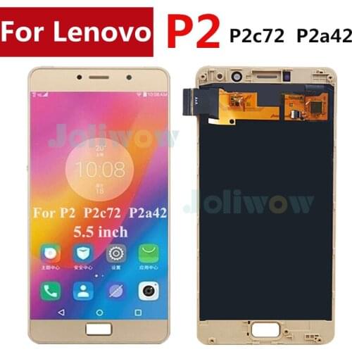 5.5" For Lenovo Vibe P2 P2c72 P2a42 LCD Display Touch Panel Screen Glass Sensor Digitizer with Frame For Lenovo P2 LCD