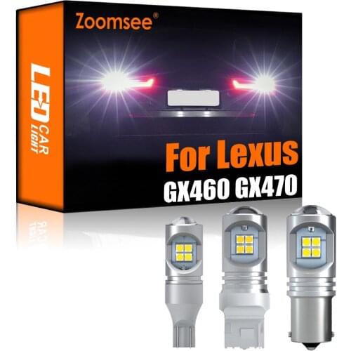 Zoomsee 2Pcs White Reverse LED For Lexus GX GX460 GX470 2003-2019 Canbus Exterior Backup Rear Tail Bulb Light Vehicle Lamp Kit