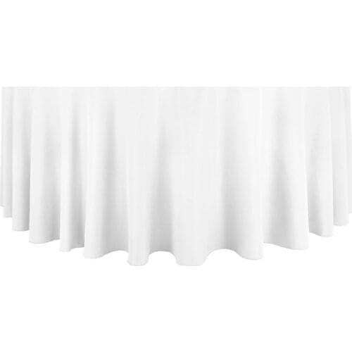10Pcs White Round 108" Polyester Tablecloth For Wedding Party Banquet Decoration Hotel Supplies Free Shipping