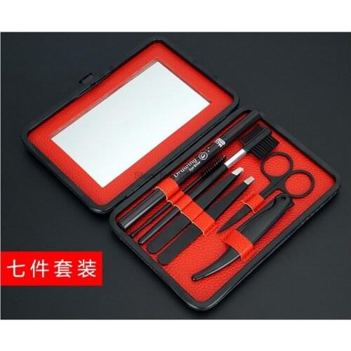 100sets Professional 7 Pcs/set Brow Set EyeBrow Clip Grooming Kit Grooming Kit Eyebrow Trimming Kit Eyebrow Tool