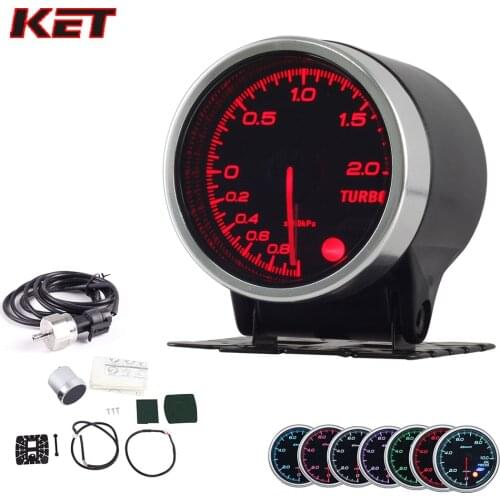 2 Inch 52MM Smoke Lens 2Bar Boost Gauge Turbo Boost Meter With Electronic Sensor