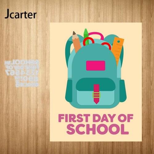 2021 First Day School Numbers Letters Metal Cutting Dies Shape Scrapbook Craft Die Cut Stencil Card Make Mould Sheet Decoration