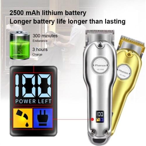2021 Professional Oil-head Electric Hair Clippers Retro Notch Carving Push Light Golden Hair Clipper Easy To Hold Metal Trimmer