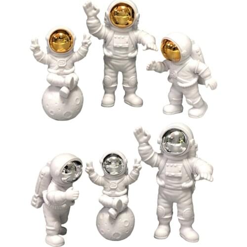 3pcs PVC Astronaut Figurines Character Spaceman Statue Decoration Ornament