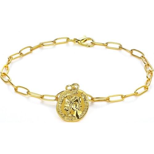 51223 Hanzhishang European Hand Ornament Creative Simple Head Cool Geometric Metal Chain Bracelet