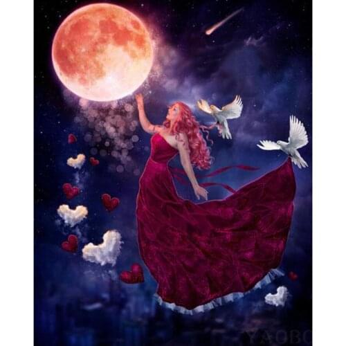 5d diy Diamond Painting Moon girl for Middle-aged womens favorite gift Diamond Embroidery Mosaic Pattern