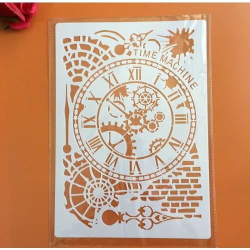 A4 size clock Flower Wall Painting Stencils Stamp Scrapbook Album Decorative Embossing Craft Paper DIY Flower Label Stencil