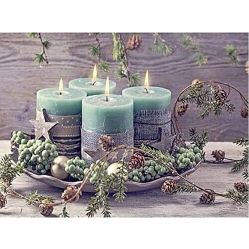 DIY 5D Diamond Painting Simple Candle Scenery Embroidery Cross Stitch Full Square/Round Drill Fashion Home Decor Picture