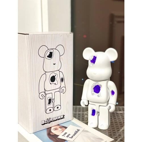 BE@RBRICK 400% 28CM Bear brick bearbricks Basquiat Style Street Art PVC Figures Collectable Decoration Toys for Best gifrs