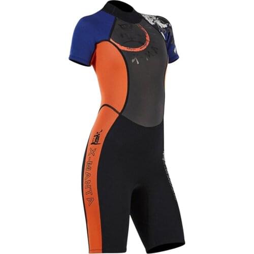 Diving Wetsuit Sailing One-piece Shorty Jumpsuit Back Zip Short Sleeve