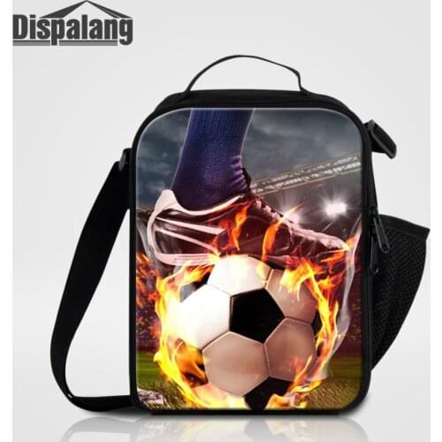 Dispalang Soccers Lunch Box Bag Lunch Container for Kids Cooler Lunch Bag for Work Portable Picnic Lunch Carry Bag Thermal Bag