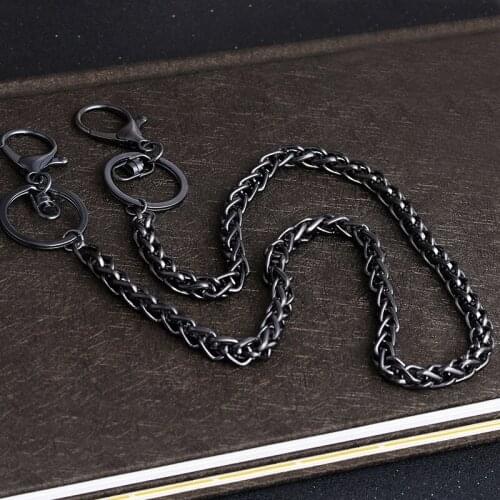 Long Metal Wallet Belt Chain Rock Punk Trousers Hipster Pant Jean Keychain Silver Ring Clip Keyring Mens HipHop Jewelry YE15