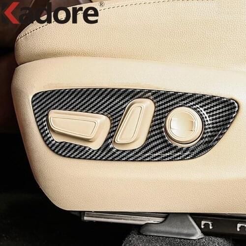 For Toyota Highlander Hybrid 2021 2022 Carbon Fiber Style Seat Adjustment Switch Frame Cover Trim Car Interior Accessories LHD