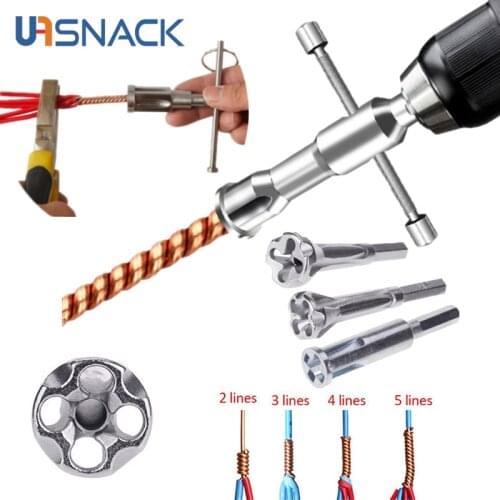 Electrical Automatic Twist Wire Tool 2-5 Hole Universal Electrician Automatic Twisting Wire Stripping Doubling Machine Connector