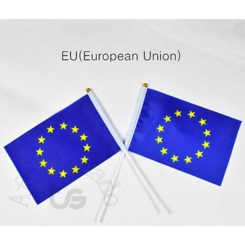 EU European Union flag Banner 14*21cm hand waving National flag Home Decoration flag banner