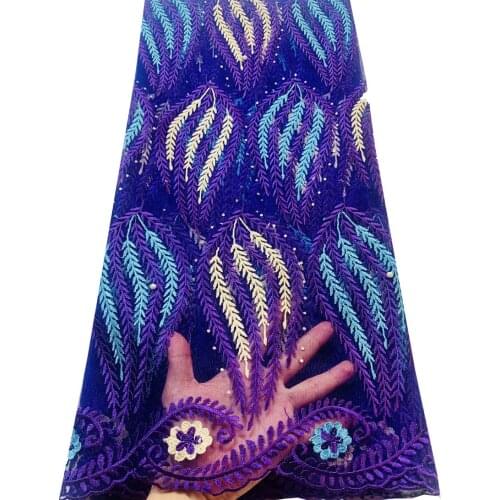 Purple Nigerian Lace Fabric Net Lace African Lace Fabric 2021 High Quality Lace With Stones Hot Sale French Tulle Lace ELL2852