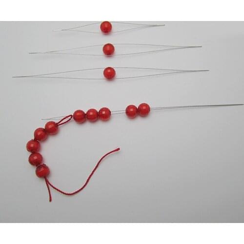 2pcs Central Opening Curved Beading Needles Stainless Steel Tools Pins for Bead Threading String Cord Easy Jewelry Making Tools