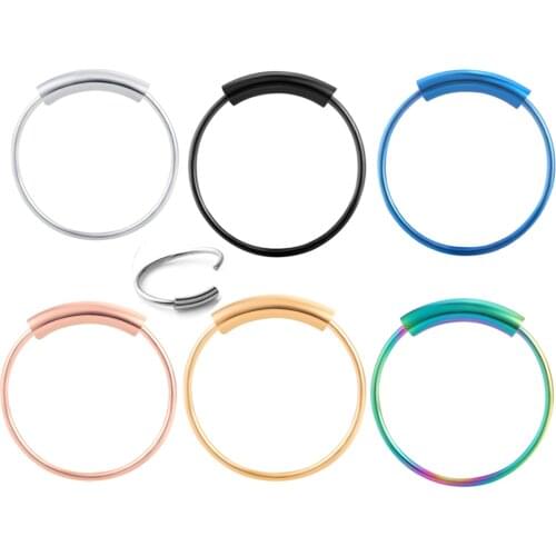 JUNLOWPY Wholesale Nose Studs Stainless Clip On Fake Piercing Body Nose Lip Bar Rings Hoop Ear Tongue Rings Mix 6 Colors 100pcs
