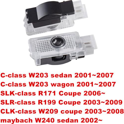 For Mercedes Benz W203 C Class 2001-2007 SLK CLK SLR R171 R199 W209 W240 LED Car Door Welcome Lights Logo Ghost Projector Lamp